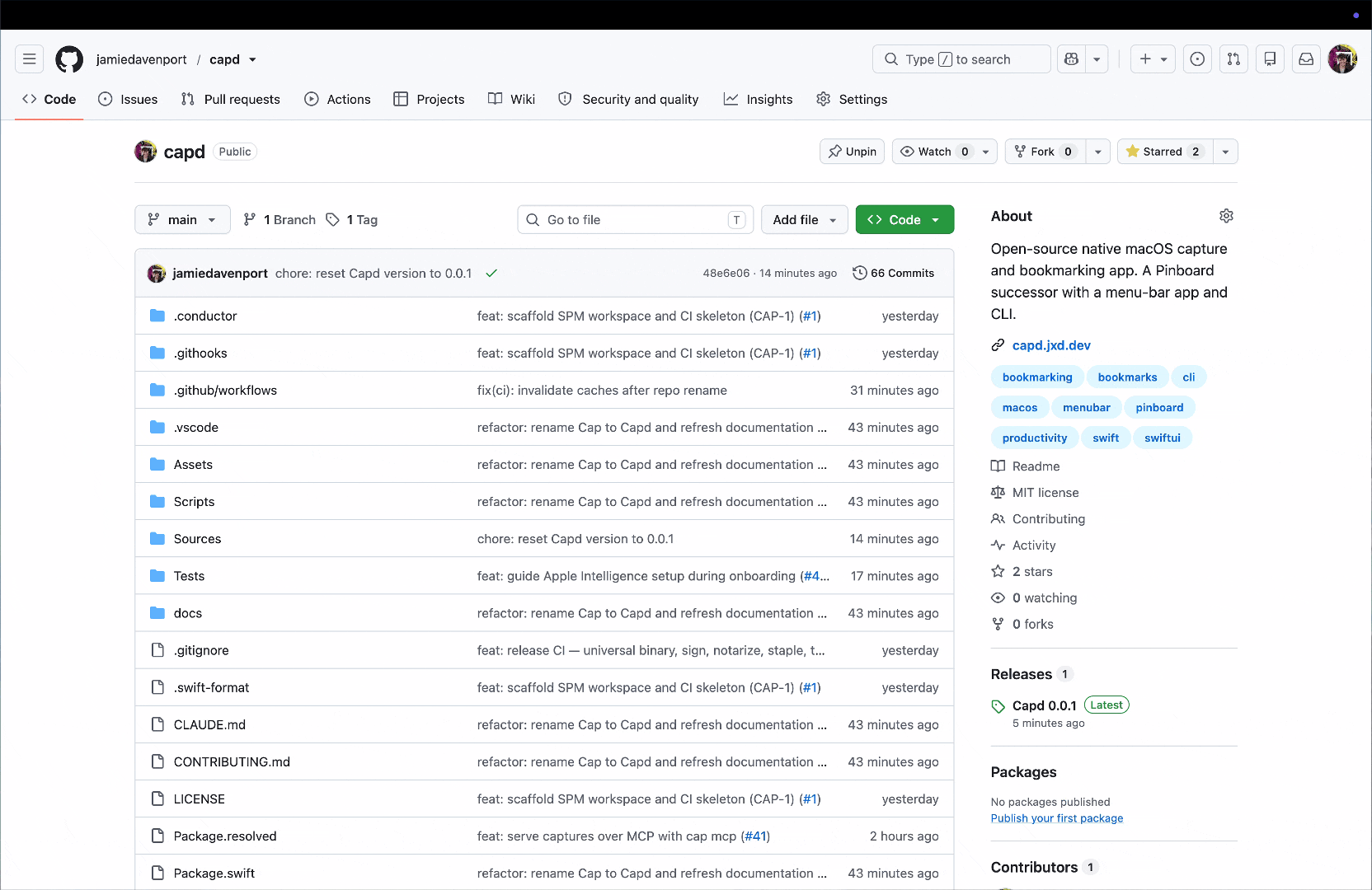 Capture a page, then find it again with full-text search